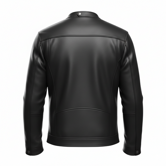 Men's Black Motorcycle Style Genuine Leather Jacket