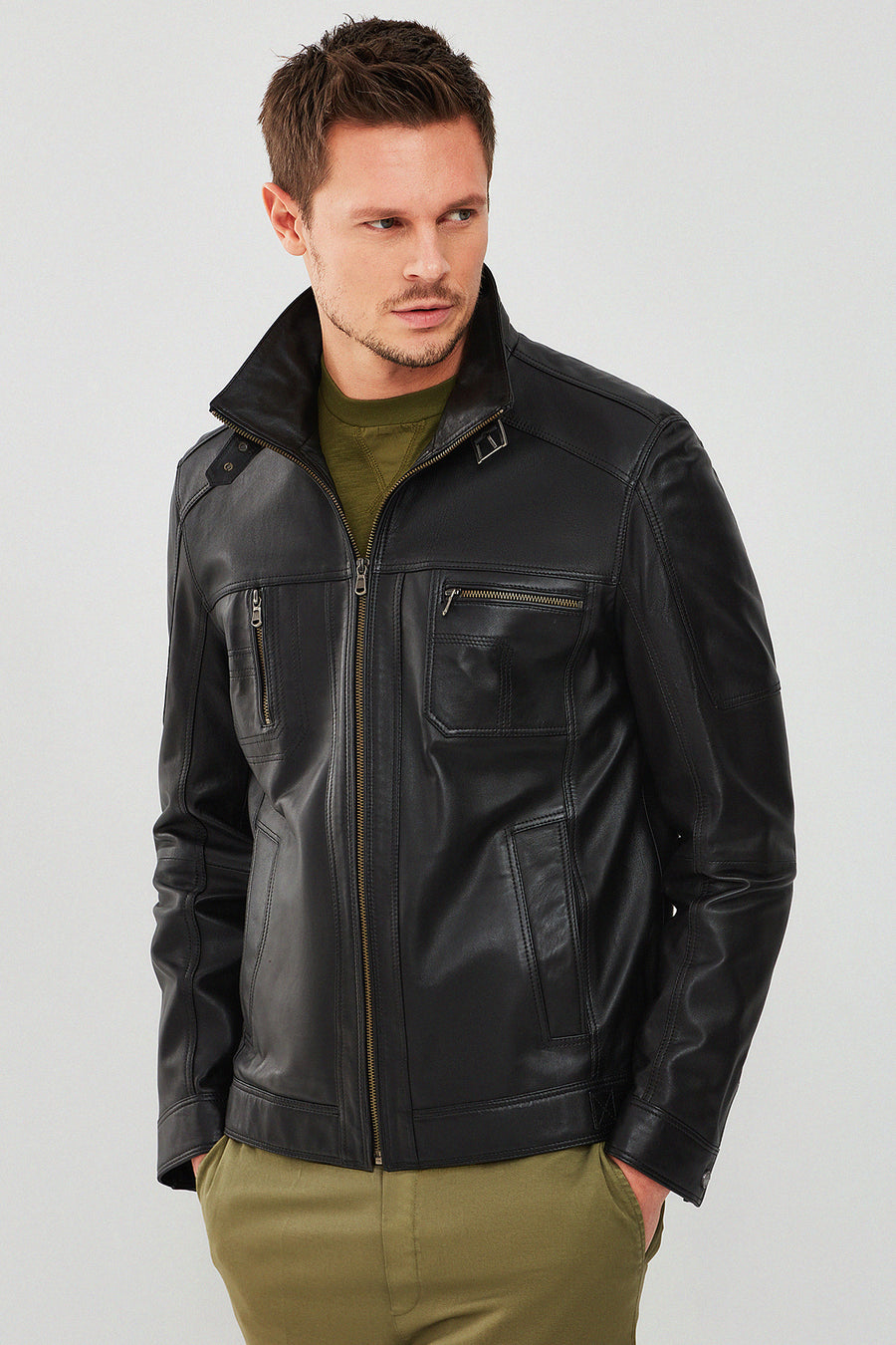 Raven Racer Moto Leather Jacket for Men’s