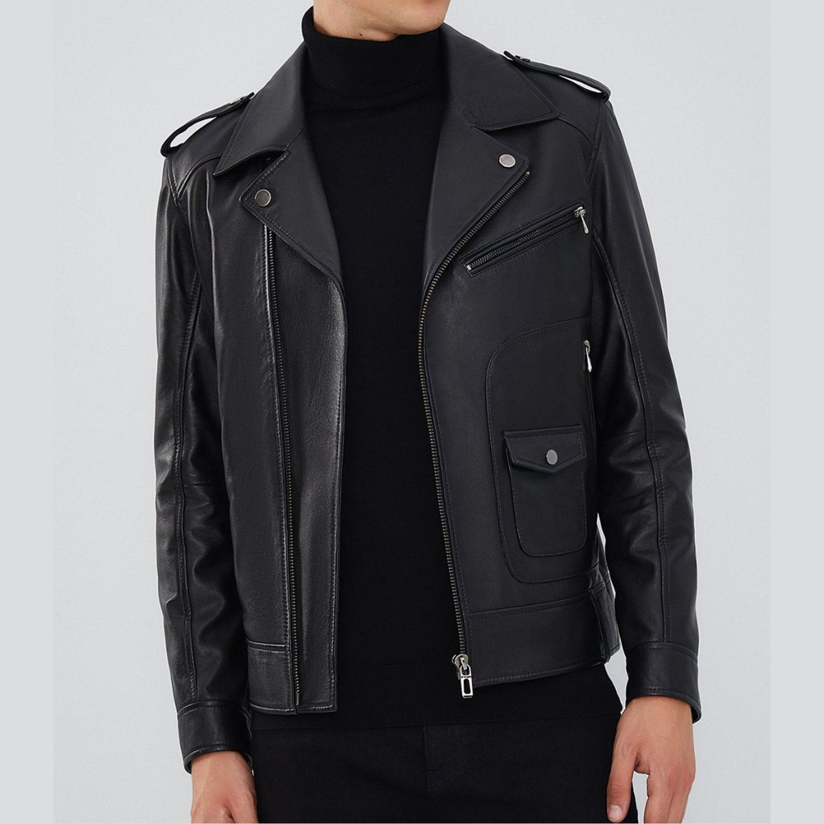 Midnight Essence Black Bomber Jacket for Men