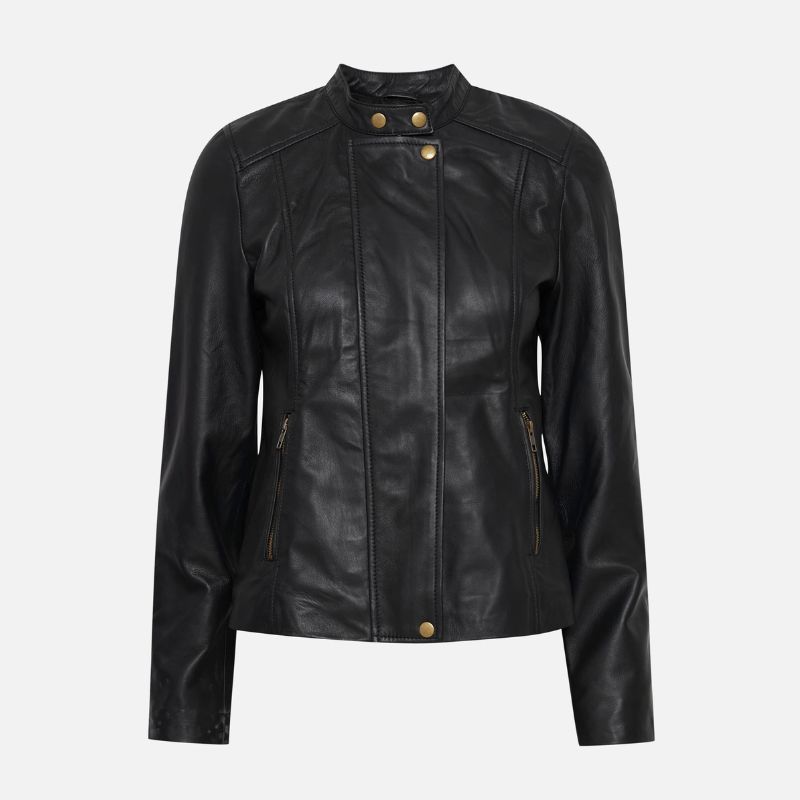 Ranger Black Leather Racer Jacket Women’s