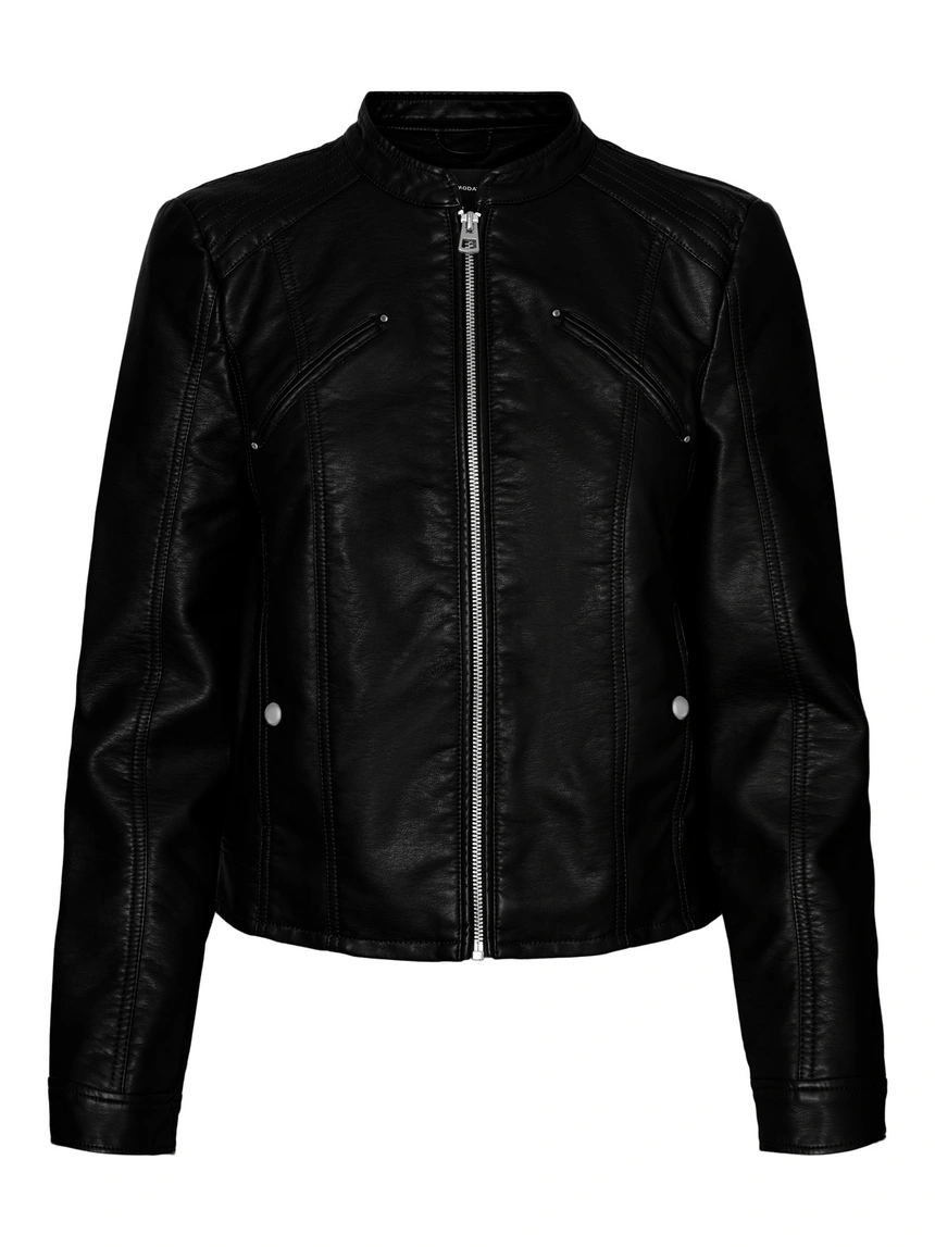 Steven Women’s Black Cafe Racer Leather Jacket