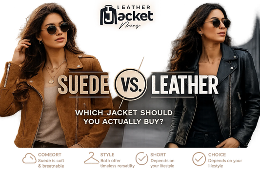 Learn which jacket should you should buy, suede vs. leather 