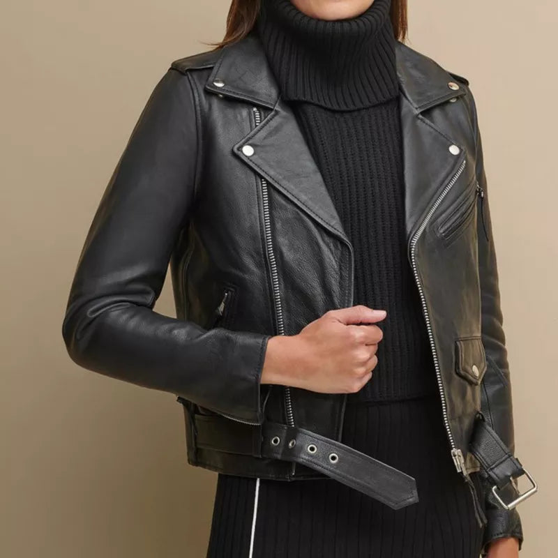 Biker Leather Jacket for Women