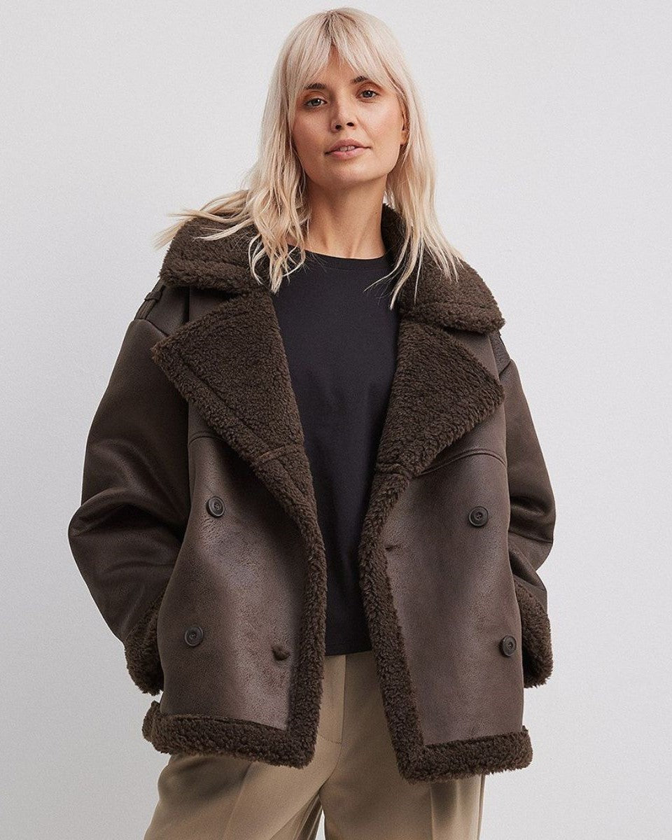 Shearling Leather Jacket for Women
