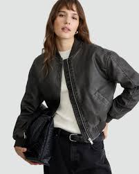 Bomber Leather Jacket for Women