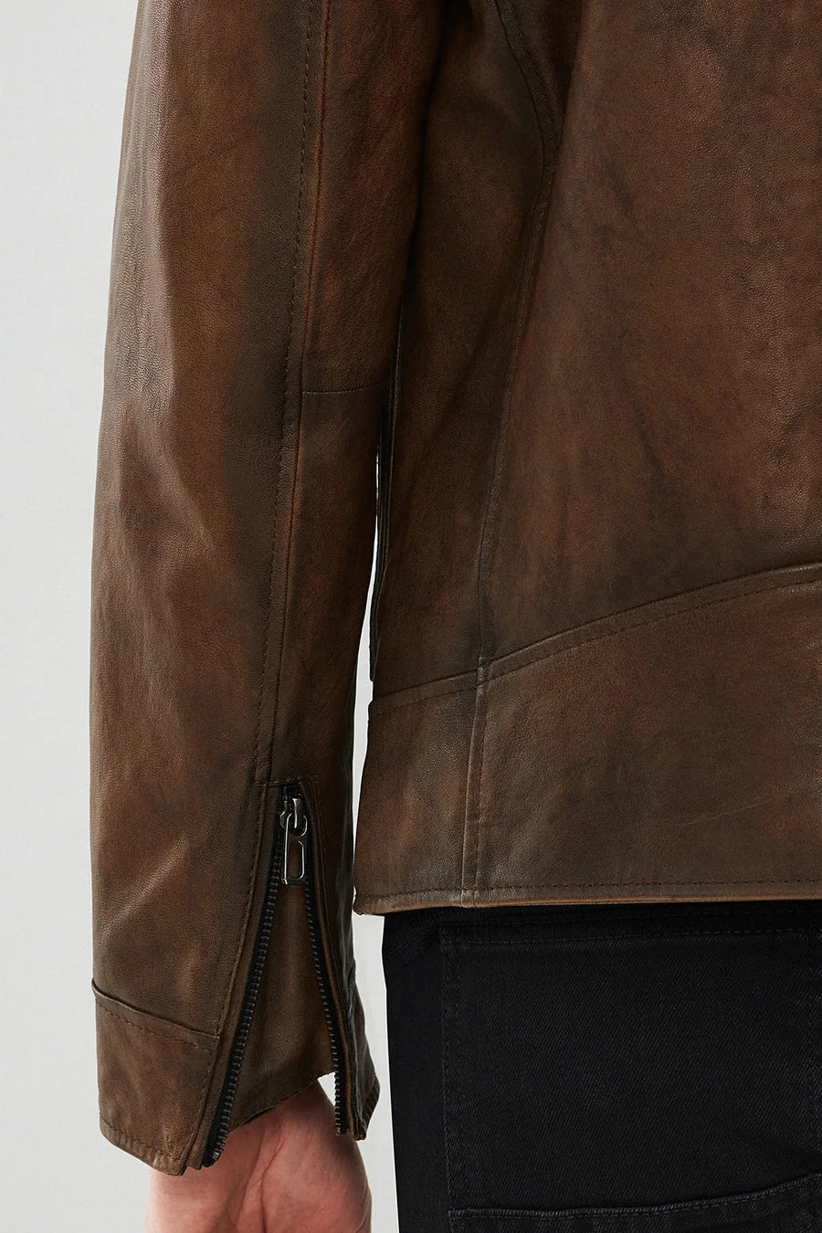 Caldor Men’s Vintage Brown Bomber Leather Jacket LJM