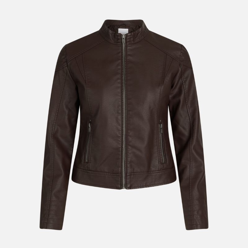 Brown Classic Women’s Motorcycle Leather Jacket